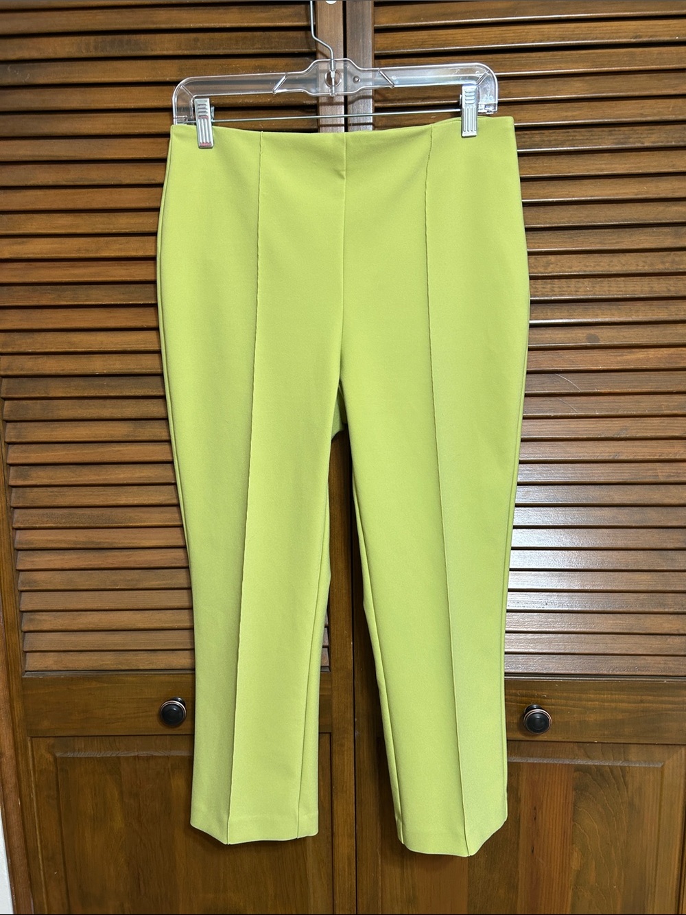 Rachel Zoe Lime Green Crop Straight-Leg Pull-on Crop Pants Size 6
